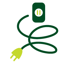 Illustrated electrical plug disconnected from the socket